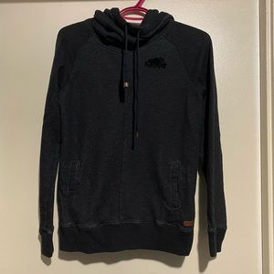 ROOTS BLACK PEPPER COWL NECK HOODED SWEATER